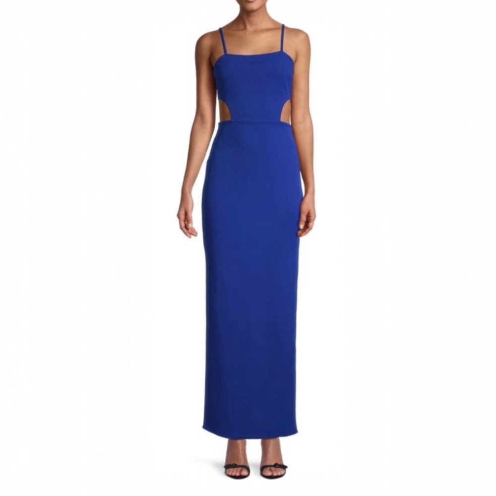The Fashion Poet Cobalt Blue Cutout Maxi Sheath Dress Size M